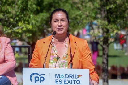 La alcaldesa Belén Rodríguez Palomino, durante un acto en abril de 2023, en Boadilla del Monte.
