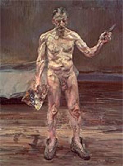 'Painter working. Reflection' (1993), autorretrato de Lucian Freud.
