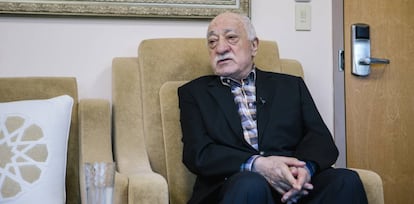 El im&aacute;n Fetul&aacute; G&uuml;len, en la sede de su organizaci&oacute;n en Estados Unidos. 