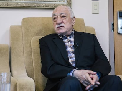 El im&aacute;n Fetul&aacute; G&uuml;len, en la sede de su organizaci&oacute;n en Estados Unidos. 