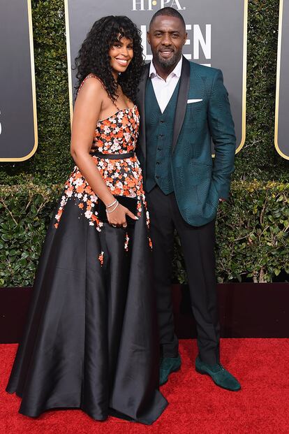 Idris Elba y Sabrina Dhowr acompañaron a su hija, Isan Elba, en su debut en los Globos de Oro.