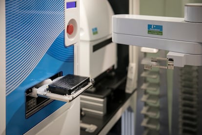 A block of molecules ready to be analyzed by the IRB drug discovery platform.