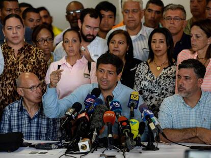 El candidato opositor a gobernador del Estado Miranda, Carlos Ocariz, este lunes en Caracas.  