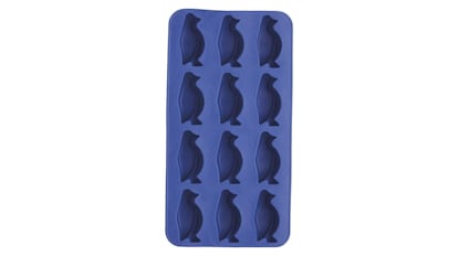 Cubitera de silicona para hacer cubitos de hielo,  color azul, 26 x 12 cm.