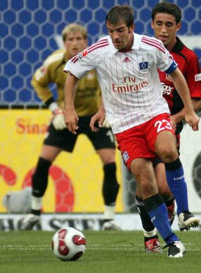 Van der Vaart, en el partido contra el Bayer Leverkusen.