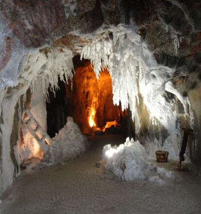 Interior de la mina de sal de Cardona, a unos 90 kilómetros al noroeste de Barcelona, el destino más salado de España.