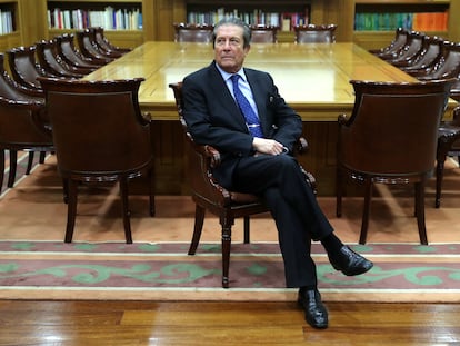 Federico Mayor Zaragoza en la sede de la Fundación Ramón Areces, en Madrid, en diciembre de 2017.