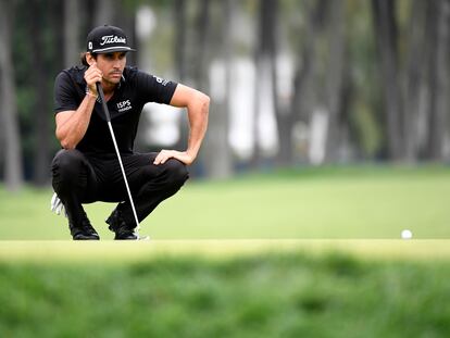 Rafa Cabrera, en el green del quinto hoyo.