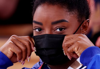 La gimnasta Simone Biles en los Juegos Olímpicos de Tokio.