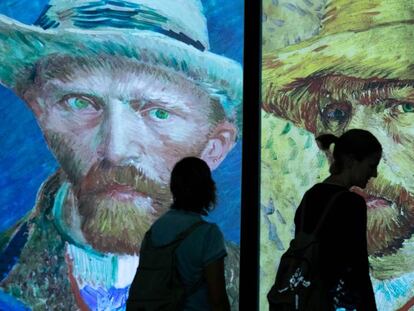 Retratos de Van Gogh en la exposición dedicada al pintor holandés.