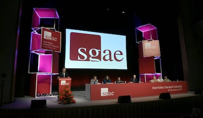 Un momento de la Asamblea General de la SGAE del pasado jueves. 
