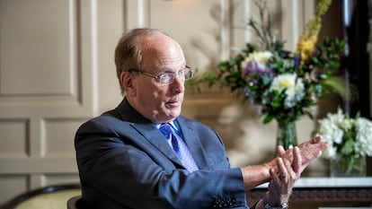 Larry Fink, fundador, presidente y consejero delegado de BlackRock, en el hotel Ritz de Madrid, en 2023.