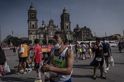 El punto de llegada fue el zócalo capitalino.