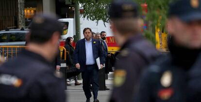 Oriol Junqueras arribant a l'Audiència Nacional, el 2 de novembre.