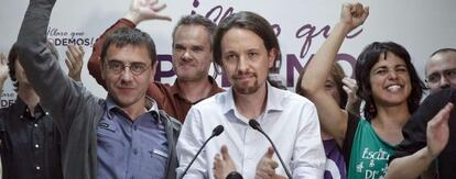 La rueda de prensa tras conocer los resultados electorales.