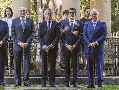 Los lehendakaris del Gobierno desde los años ochenta, Garaikoetxea, Ibarretxe, Urkullu, López y Ardanza
