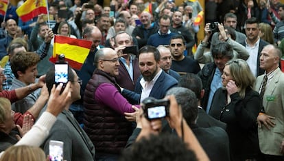 Mitin de Vox el pasado jueves en Teruel.
