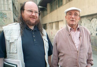 Segura (izquierda) y Leblanc, durante el rodaje de una de las entregas de &#039;Torrente&#039;.