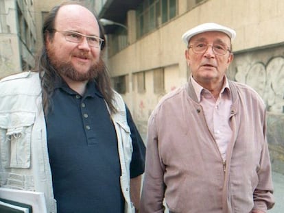 Segura (izquierda) y Leblanc, durante el rodaje de una de las entregas de 'Torrente'.