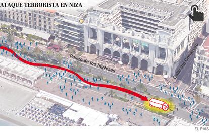 El camió de gran tonatge que va envestir la multitud a Niça.