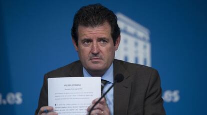 El vicepresidente del Consell, José Ciscar, tras el pleno del Gobierno valenciano.