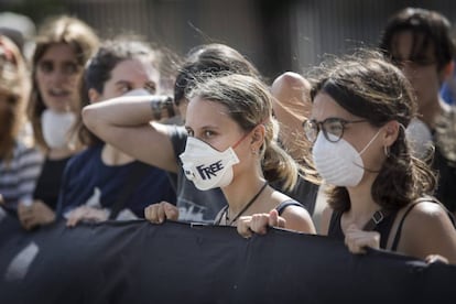 Manifestación a favor de la lucha contra el cambio climático en Barcelona.