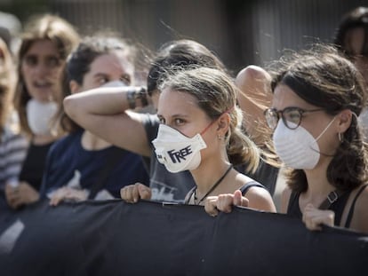 Manifestación a favor de la lucha contra el cambio climático en Barcelona.
