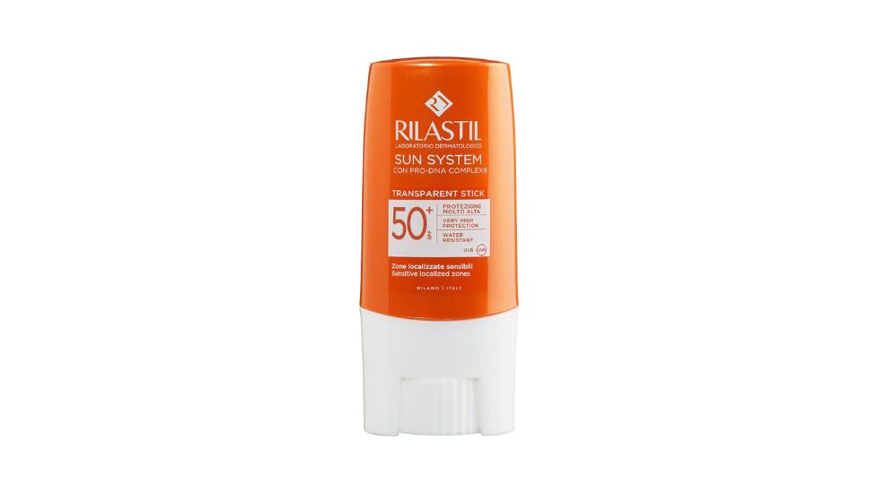 Sun System stick transparente SPF50+ de Rilastil.