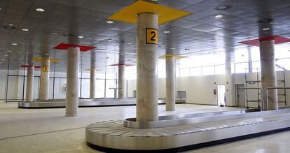 Área de recogida de equipajes del aeropuerto de Castellón, a la espera de que la infraestructura esté operativa.