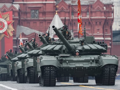 Varios carros de combate en el desfile del Día de la Victoria en Moscú, el pasado 9 de mayo.