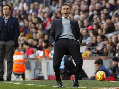 Luis Enrique, durante el duelo ante la Real.