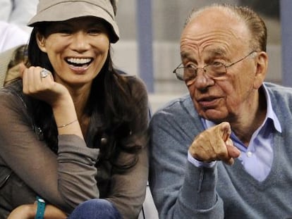 Rupert Murdoch e Wendi Deng, quando ainda eram casados.