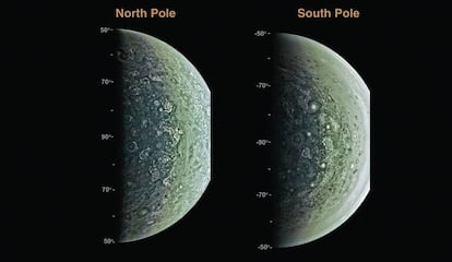 Imagens dos polos de Júpiter pela sonda Juno