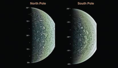 Imágenes de los polos de Júpiter tomadas por la sonda 'Juno'