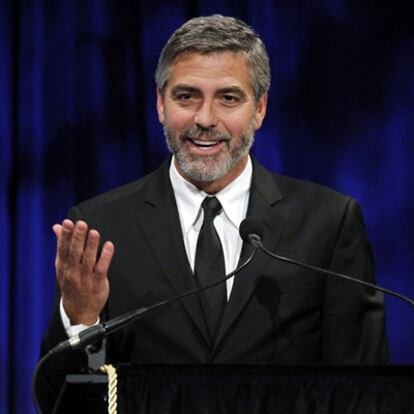 George Clooney, recibiendo un premio el martes en Nueva York.