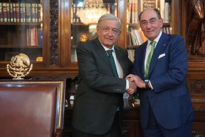 El presidente de México, Andrés Manuel López Obrador, junto al presidente de Iberdrola, Ignacio Sánchez Galán.