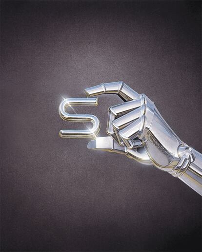 La S de Sostenibillidad representada por el ilustrador japonés, Hajime Sorayama.