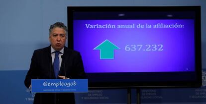 El secretario de Estado de Seguridad Social, Tom&aacute;s Burgos, presentado los datos de afiliaci&oacute;n. 