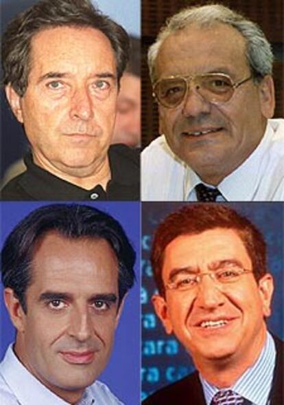 Arriba, Iñaki Gabilondo (izquierda) y Manuel Antonio Rico. Abajo, Juan Pedro Valentín (izquierda) y Antonio San José.