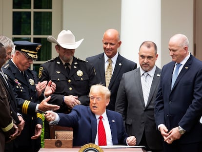 El presidente estadounidense, Donald Trump, en la Casa Blanca este martes.