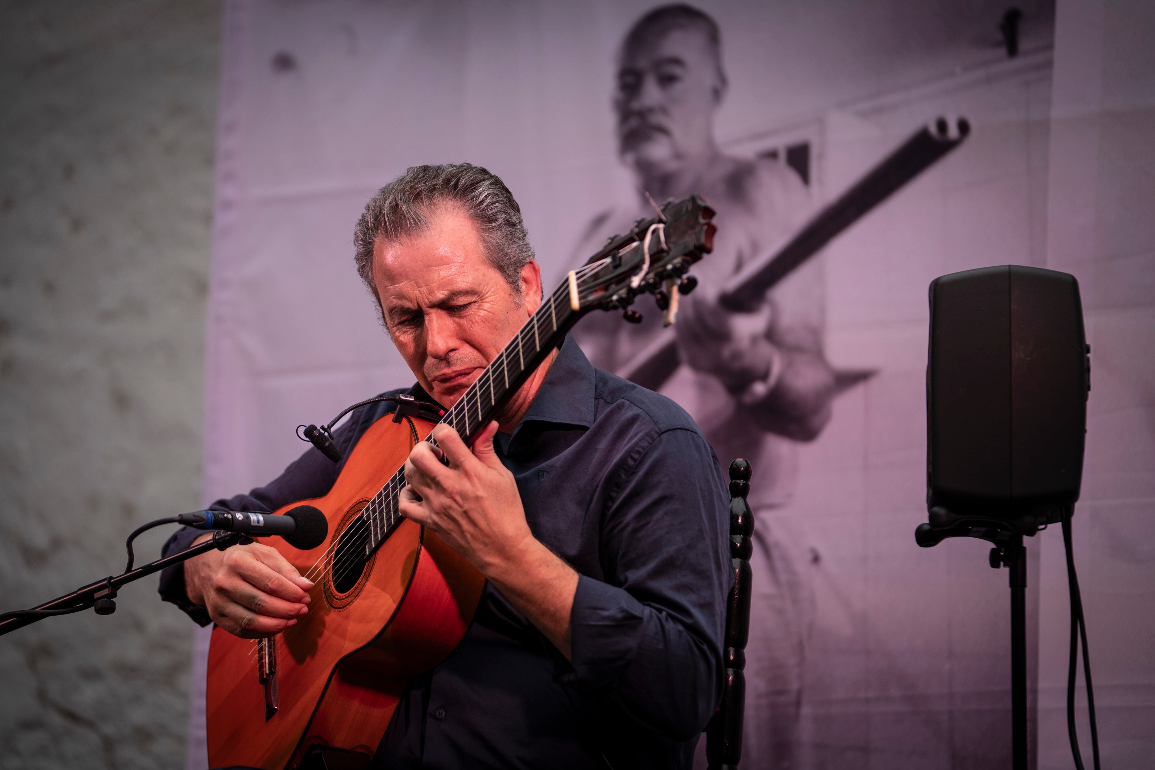 Juan Diego Mateos en el Patio de Caballos de la Plaza de Toros de Pamplona durante el primer día de Flamenco on Fire, en una foto cedida por el festival.