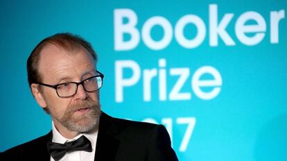 George Saunders en la entrega del premio. 