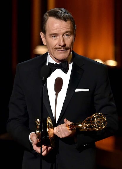 Bryan Cranston durante su discurso de agradecimiento al recibir el Emmy al Mejor Actor dramático por Breaking Bad.