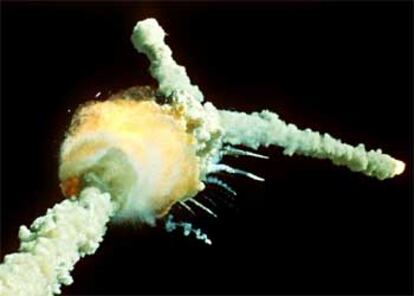 Imagen de la explosión del <I>Challenger</i>, ocurrida en enero de 1986.