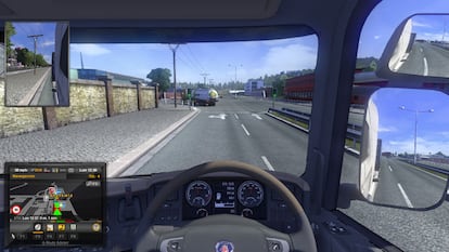 Imagen del interior de una cabina en 'Euro Truck Simulator 2'.
