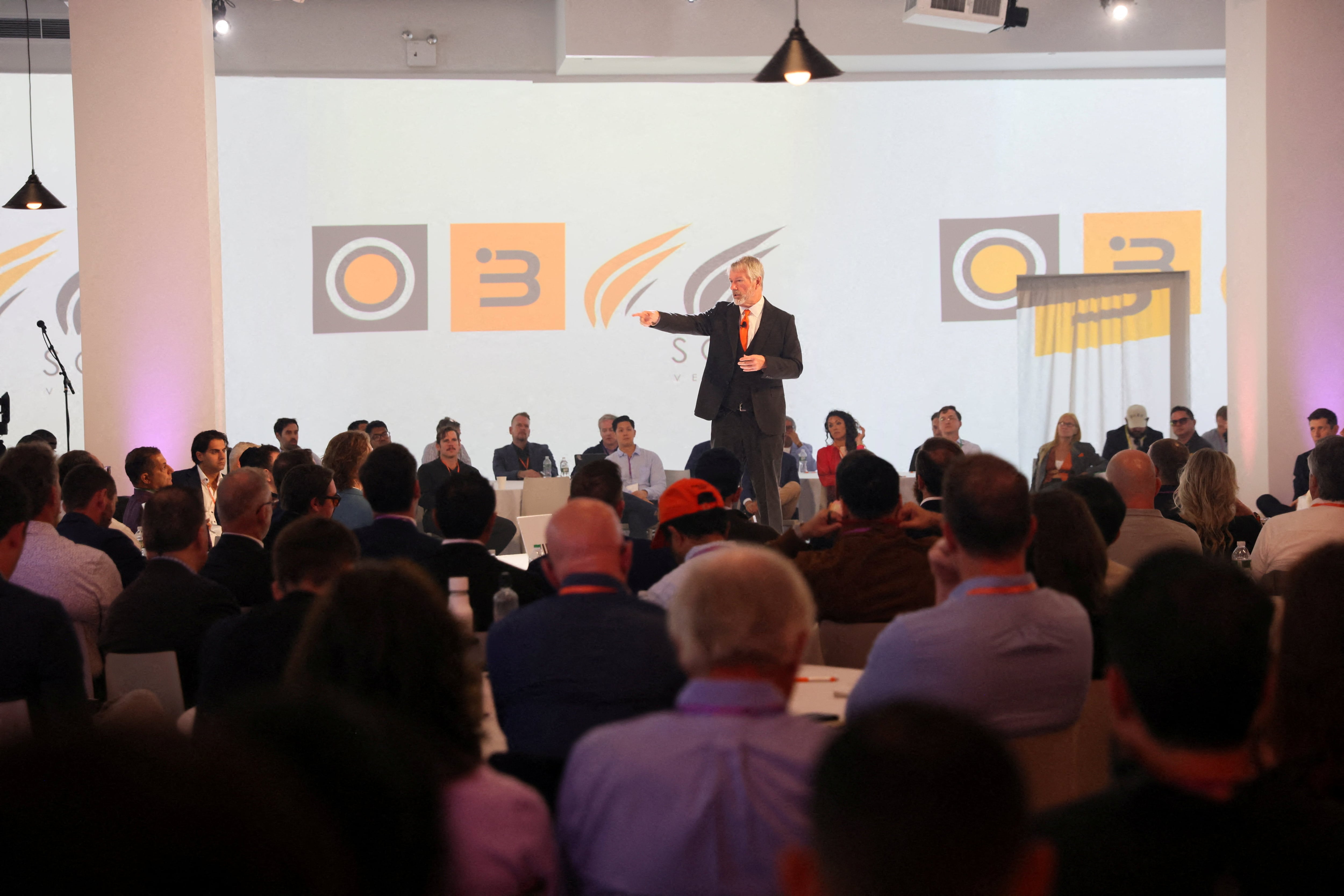 Michael Saylor, presidente y cofundador de Strategy, en un evento sobre criptos, en Nueva York, el 17 de septiembre.