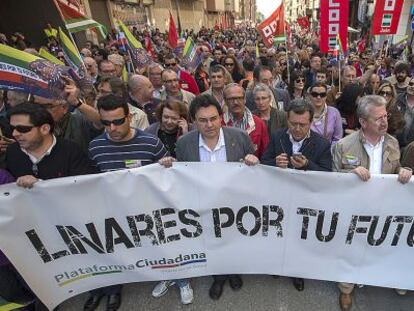 Una vista de la manifestaci&oacute;n celebra en Linares.