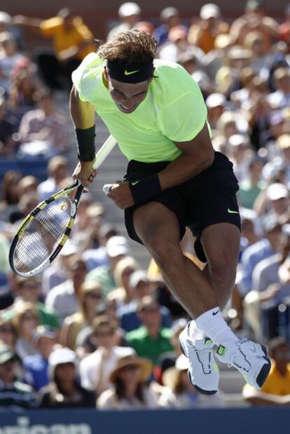 Nadal celebra su victoria sobre Youzhny.