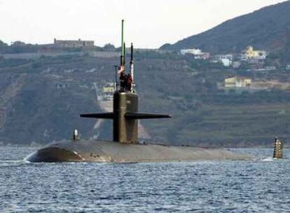 El submarino norteamericano 'Newport News' que ha colisionado con un buque japonés.