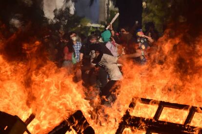 Las protestas en Santiago de Chile.